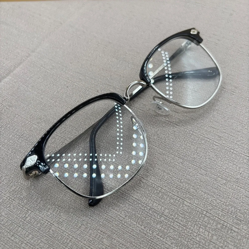 Vintage Retro Black Silver Clubmaster Browline Eyeglass frames Gothic